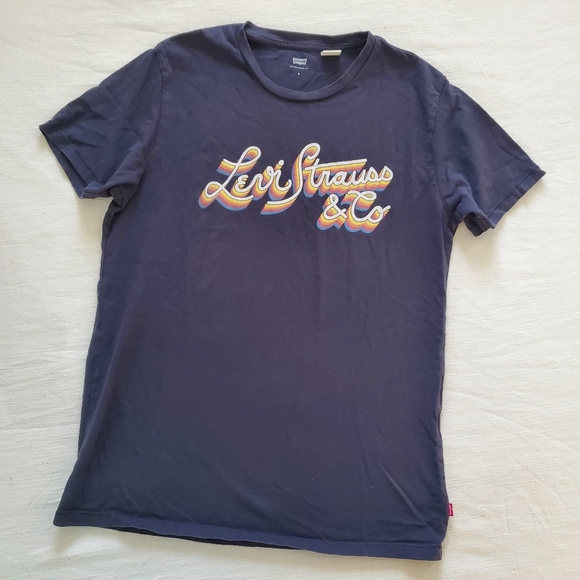 Levis black tee retro style spellout women's medium - Picture 2 of 8